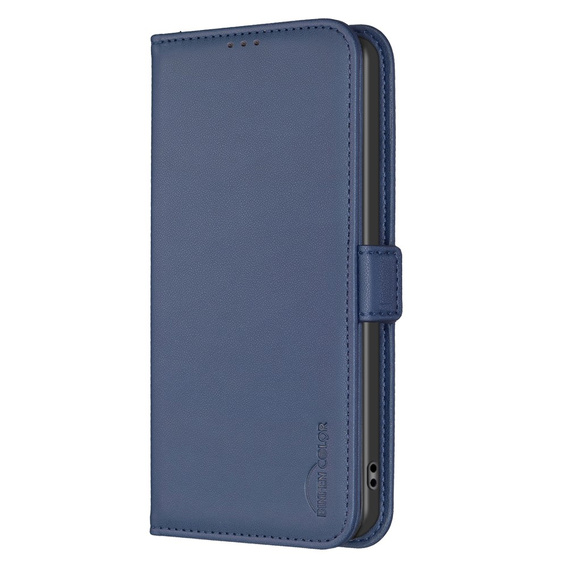 Flip case for Samsung Galaxy A15, BINFEN Wallet, blue + 9H glass