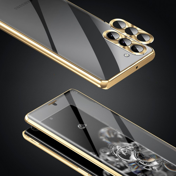 Case for Samsung Galaxy S23, Magnetic Dual Glass, gold