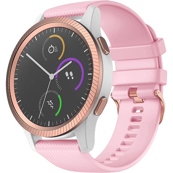 Silicone strap 20mm, Black/Black Buckle