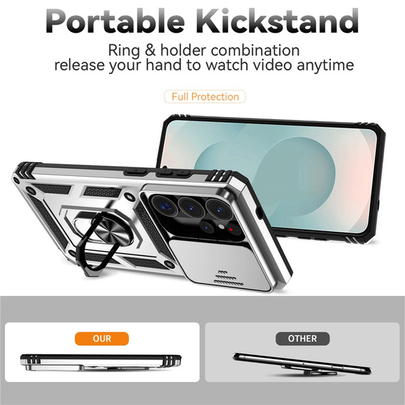 Armoured case with stand and lens cover for Samsung Galaxy S26 Ultra