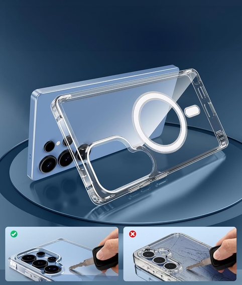 Case for Samsung Galaxy S25 Ultra, Fusion Hybrid, for MagSafe, transparent + Screen Glass