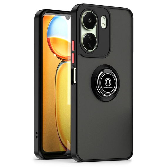 Case for Xiaomi Redmi 13C / Poco C65, Frosted Ring, black