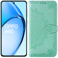Flip case for Oppo A60, Mandala, green