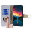 Flip case for Motorola Edge 40 Neo 5G, Wallet Zipper Pocket, with mirror, blue