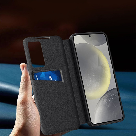 Flip case for Samsung Galaxy S25+ Plus, Smart View Wallet, black