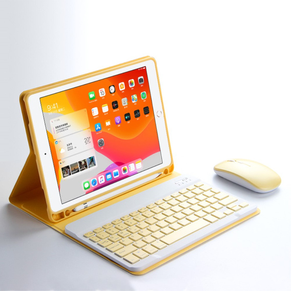 Case + keyboard iPad 10.2 2019 / 2020 / 2021, yellow