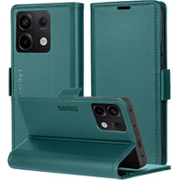 Case for Xiaomi Redmi Note 13 Pro 5G, ERBORD Glossy Litchi, wallet with flap, green