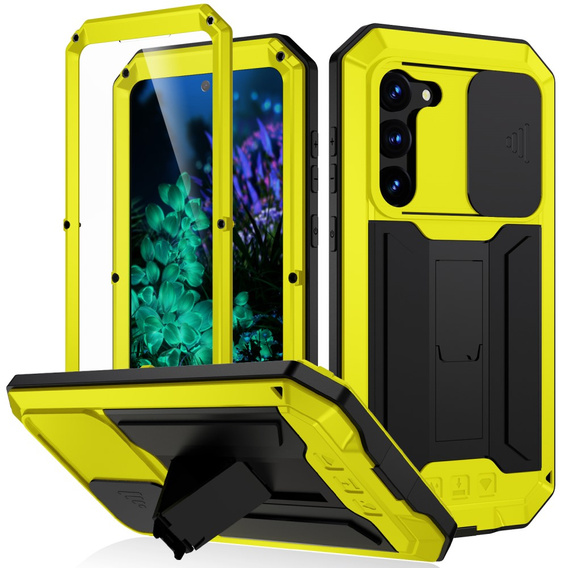 Armored case for Samsung Galaxy S23 Plus, R-JUST CamShield Slide, yellow