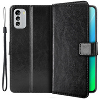 Flip case for Nokia G60 5G, Crazy Horse Wallet, black