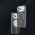 Matt Case for iPhone 17 Pro Max, armoured, for MagSafe, smoky with grey sides