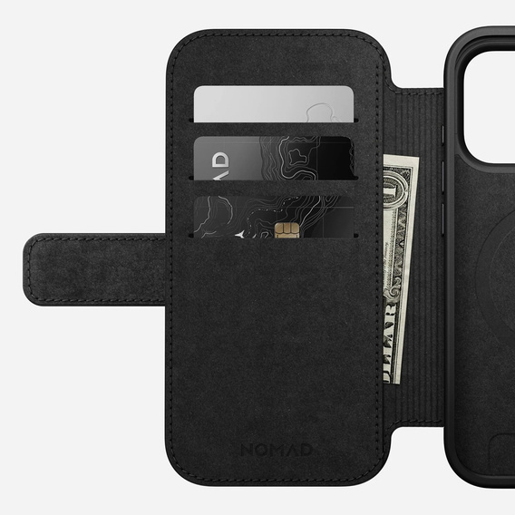 Nomad case for iPhone 17 Pro, Modern Leather Folio, black