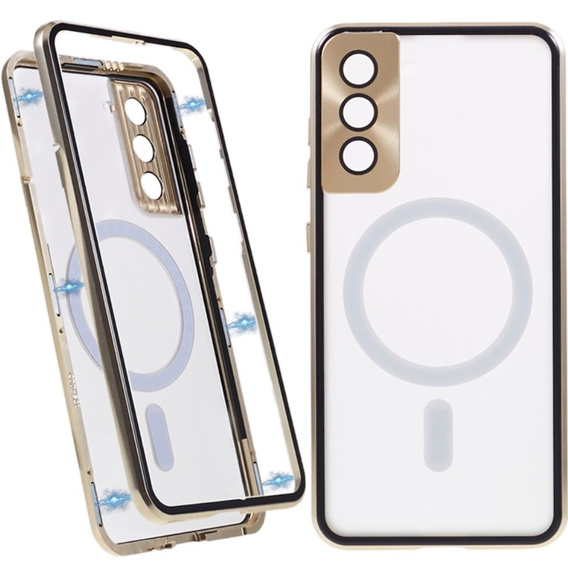 Magnetic Dual Glass MagSafe case for Samsung Galaxy S21+ Plus, gold