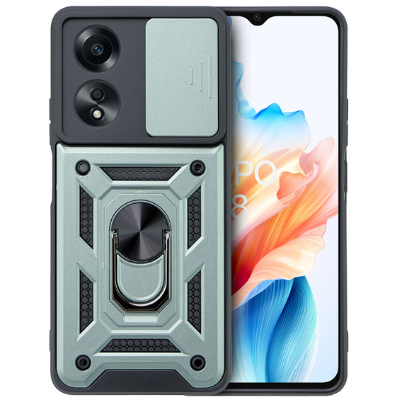 Case for Oppo A38 4G / Oppo A18 4G, CamShield Slide, green