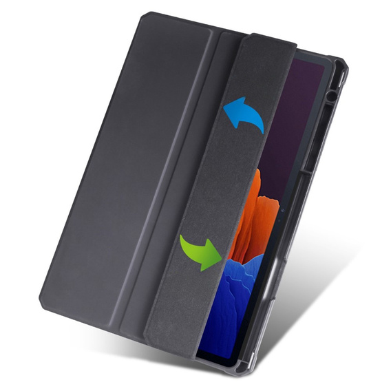 Case for Samsung Galaxy Tab S7 Plus / Tab S7 FE, Smartcase Hybrid, with stylus space, black