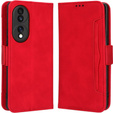 Flip case for Honor 70 5G, Card Slot, red