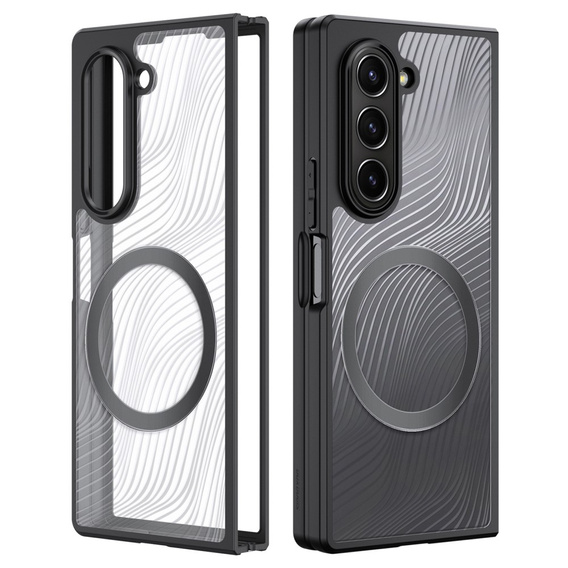 DuxDucis case for Samsung Galaxy Z Fold6 5G, Aimo case, for MagSafe, transparent / black