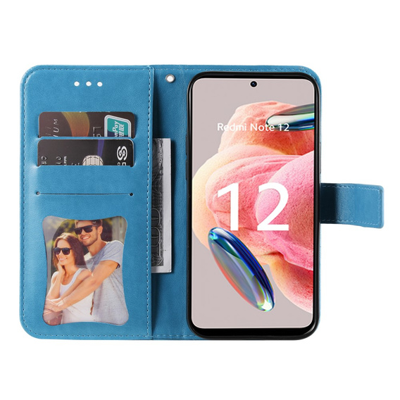Flip case for Xiaomi Redmi Note 12 4G, Mandala Flower, blue