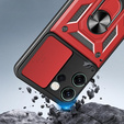 Armoured case for Oppo Reno 14F, with camera protection, with stand, red