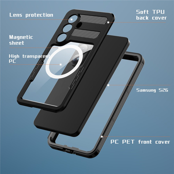 REDPEPPER waterproof case for Samsung Galaxy S26, black