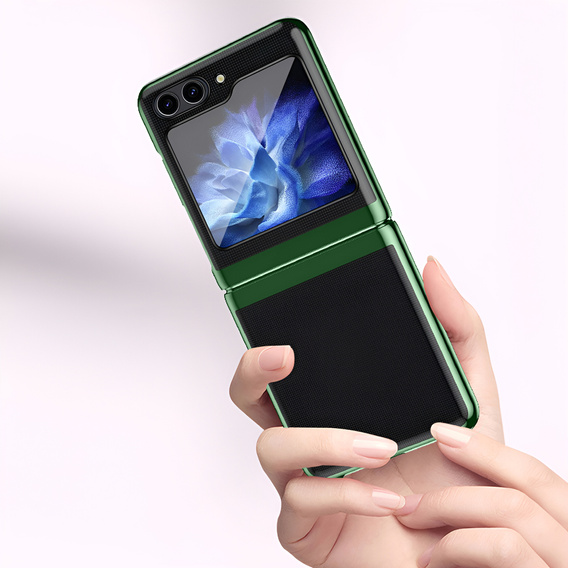 Case for Samsung Galaxy Z Flip7 FE / Z Flip6, PC Case, transparent / green
