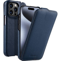 MELKCO flip case for iPhone 15 Pro Max, leather, flip, dark blue