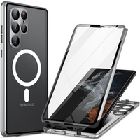 Magnetic Dual Glass MagSafe case for Samsung Galaxy S24 Ultra, silver