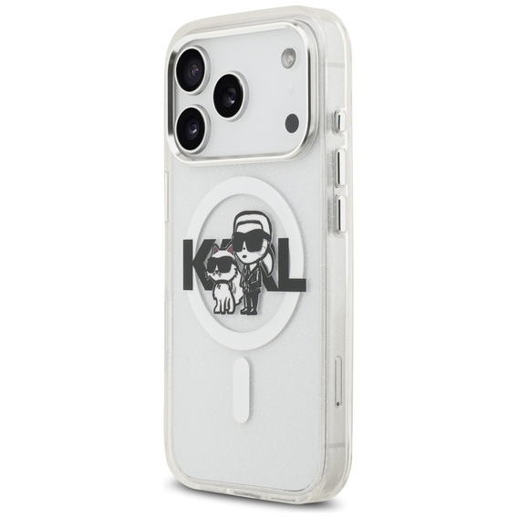 Karl Lagerfeld IML Glitter Karl and Choupette MagSafe Case for iPhone 17 Pro