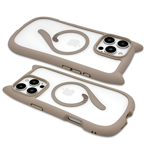 Case for iPhone 16 Pro Max, for MagSafe, Cute Cat, grey + Screen Glass