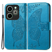 Flip case for Infinix Hot 40i, Butterfly, blue