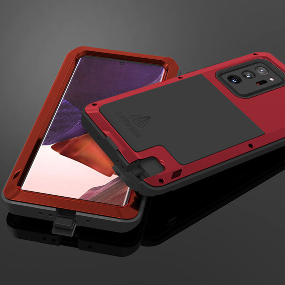 Love Mei Case for Samsung Galaxy Note 20 Ultra, armored without glass, red