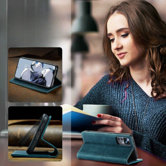 CASEME case for Xiaomi 12T / 12T Pro, Leather Wallet Case, turquoise