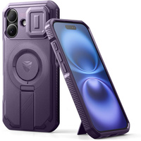 Armored case for iPhone 16, Dexnor CamProtect MagSafe, purple