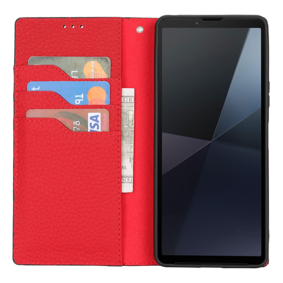 Leather case for Sony Xperia 10 VI, ERBORD Grain Leather, black