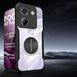Case for Xiaomi Poco M7 Pro 5G, with magnetic sheet, transparent / black