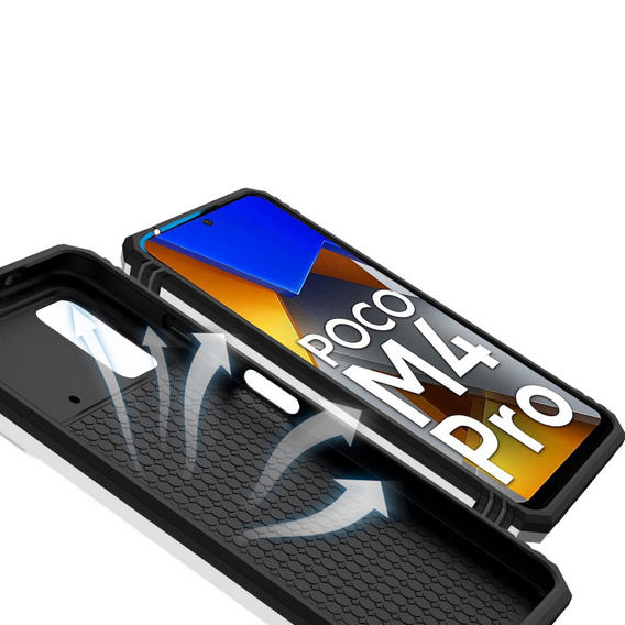 Case for Xiaomi Poco M4 Pro 4G, CamShield Slide, silver