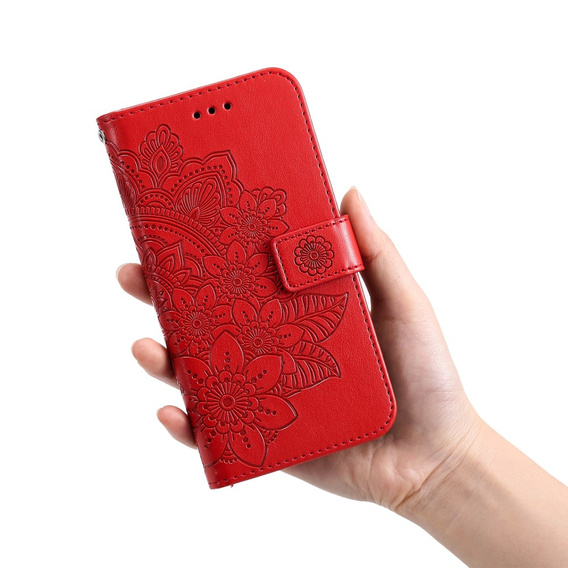 Flip case for Samsung Galaxy A53 5G, Mandala Flower, red