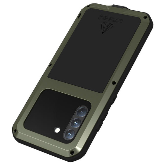Love Mei Case for Samsung Galaxy S21 FE, armored with glass, green