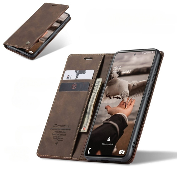 CASEME case for Samsung Galaxy S20 FE, Leather Wallet Case, brown