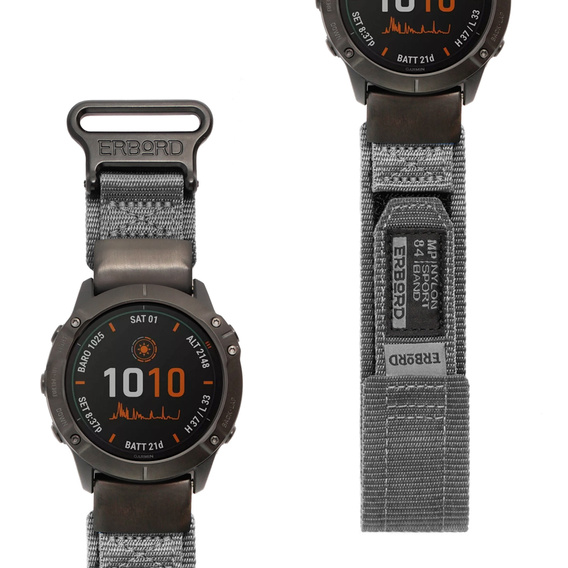 ERBORD MP84 Quickfit Nylon Strap for Garmin Fenix 5/6/6 PRO/7 Forerunner 965/955/945 (size M/L)