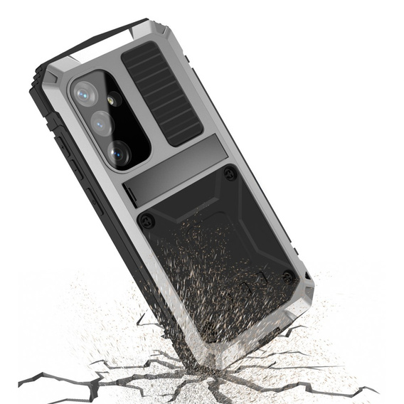 Armored case for Samsung Galaxy S25, R-JUST, silver