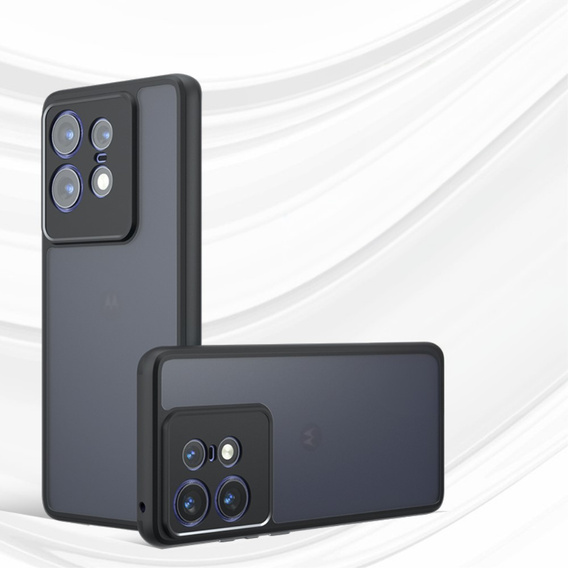 Case for Motorola Edge 50 Pro 5G, Fusion Hybrid, with camera protection, transparent / black