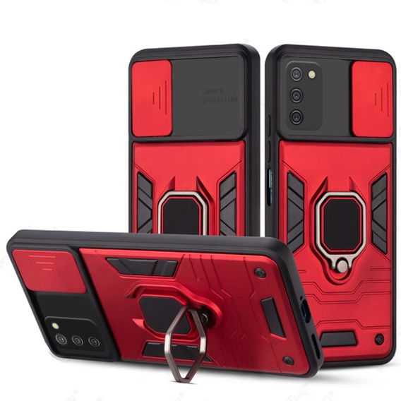 Case for Samsung Galaxy A03s, KickStand Camera Lens, blue