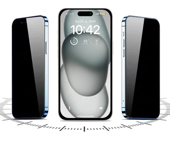2x Tempered Privatization Glass for iPhone 15 Plus, ERBORD Anti-Spy
