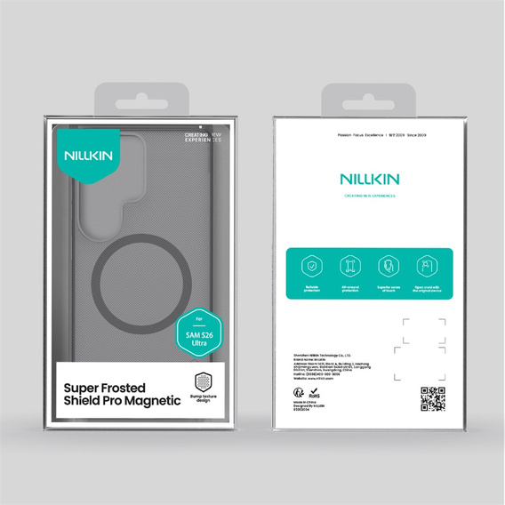 Nillkin Frosted Shield Pro MagSafe case for Samsung Galaxy S26 Ultra, transparent/black