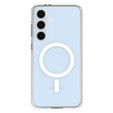 Spigen MagSafe Case for Samsung Galaxy S24 FE, Ultra Hybrid, transparent / white + 9H Tempered Glass
