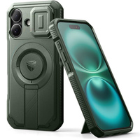 Armored case for iPhone 16, Dexnor CamProtect MagSafe, green