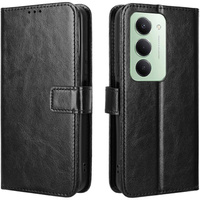 Flap case for Xiaomi Redmi 15 5G / 4G, textured Crazy Horse, black