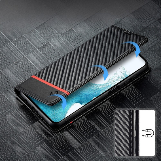 Flap case for Samsung Galaxy S25, Carbon LC.IMEEKE, black