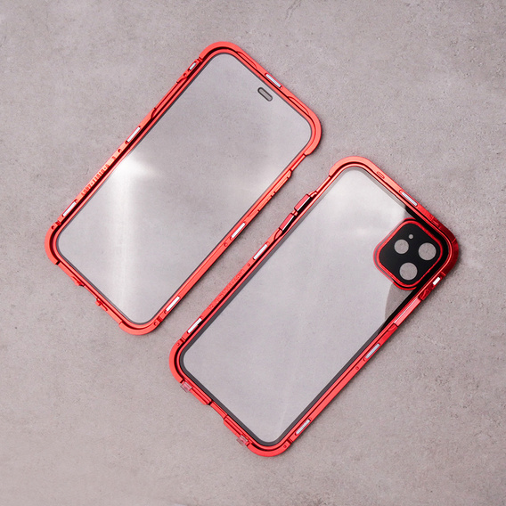 Case for iPhone 11, Magnetic Dual Glass, red