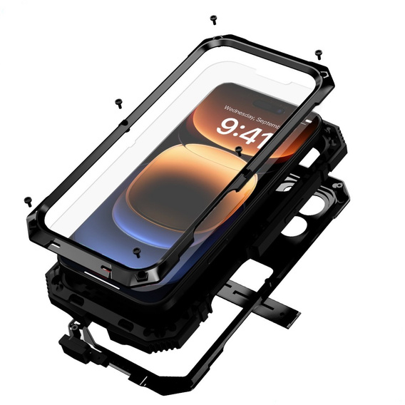 Armored case for iPhone 16 Pro, R-JUST, black
